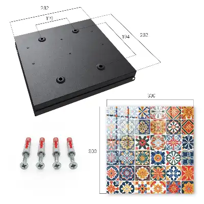 Decorative key box Colorful square tiles