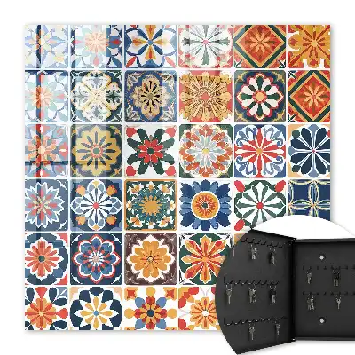 Decorative key box Colorful square tiles
