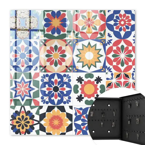 Wall mounted key box Floral mosaic harmonious arrangement
