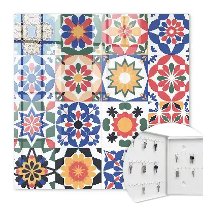 Wall mounted key box Floral mosaic harmonious arrangement