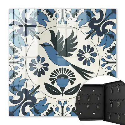 Decorative key box Blue bird in shades
