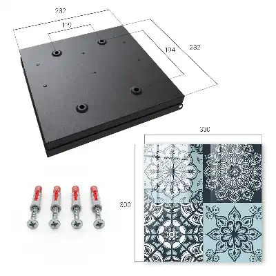 Wall mounted key cabinet Geometric patterns in cool tones