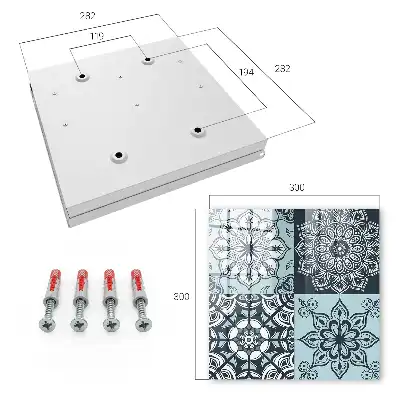 Wall mounted key cabinet Geometric patterns in cool tones