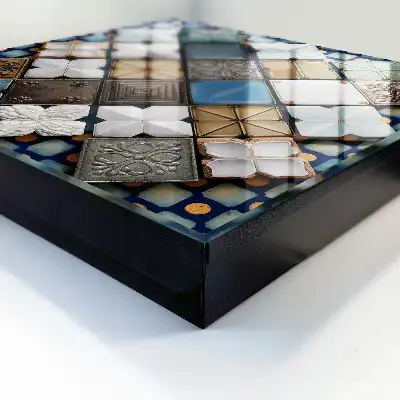Wall mounted key box Tile patterns artistic composition