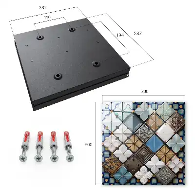 Wall mounted key box Tile patterns artistic composition