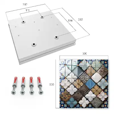 Wall mounted key box Tile patterns artistic composition
