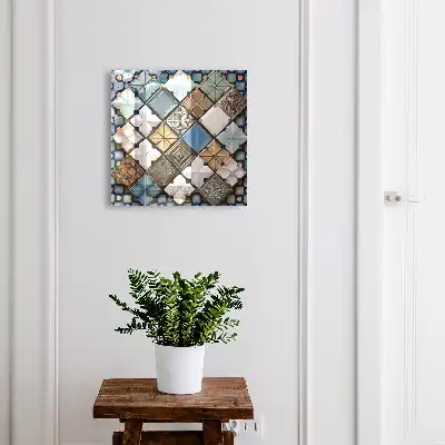 Wall mounted key box Tile patterns artistic composition
