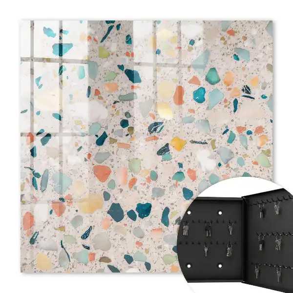 Decorative key box A colorful mosaic of pastel shades