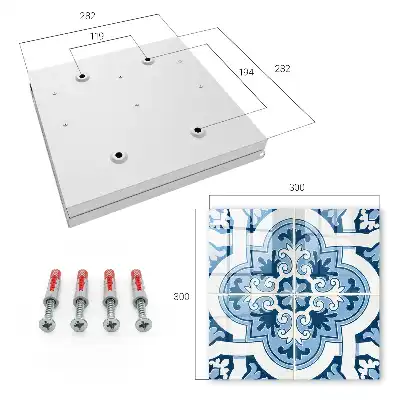 Decorative key box Blue tiles in shades