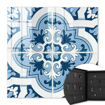 Decorative key box Blue tiles in shades