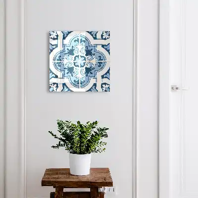Decorative key box Blue tiles in shades