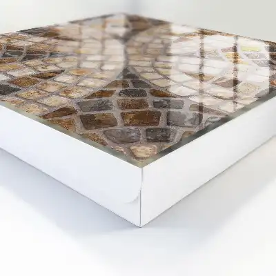Wall mounted key cabinet Stylish beige and gray mosaic