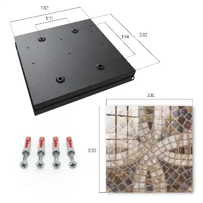 Wall mounted key cabinet Stylish beige and gray mosaic
