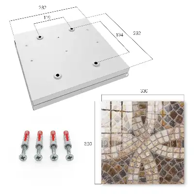 Wall mounted key cabinet Stylish beige and gray mosaic