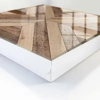 Wall mounted key box Wooden geometry panels nature