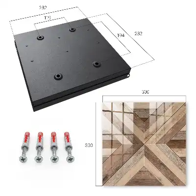 Wall mounted key box Wooden geometry panels nature