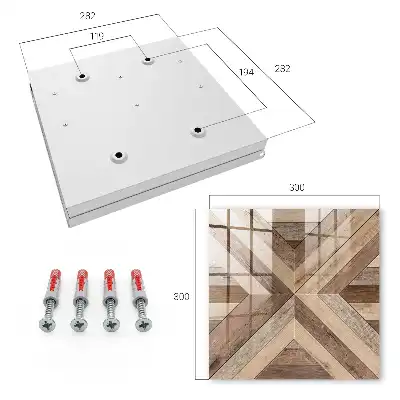 Wall mounted key box Wooden geometry panels nature
