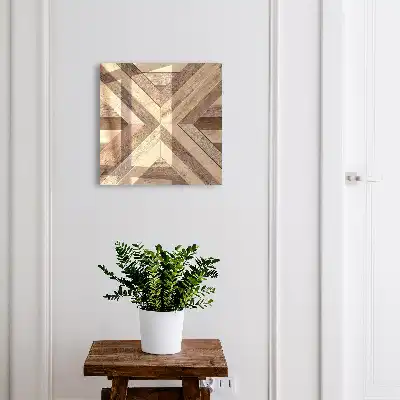 Wall mounted key box Wooden geometry panels nature