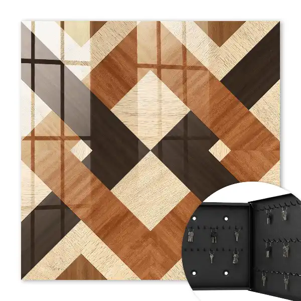 Key box for home Modern geometry brown black