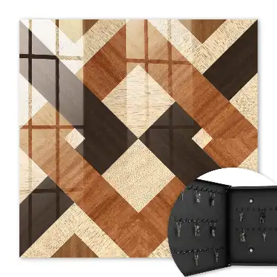 Key box for home Modern geometry brown black