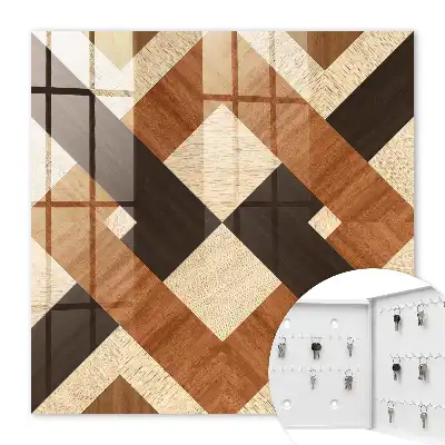 Key box for home Modern geometry brown black