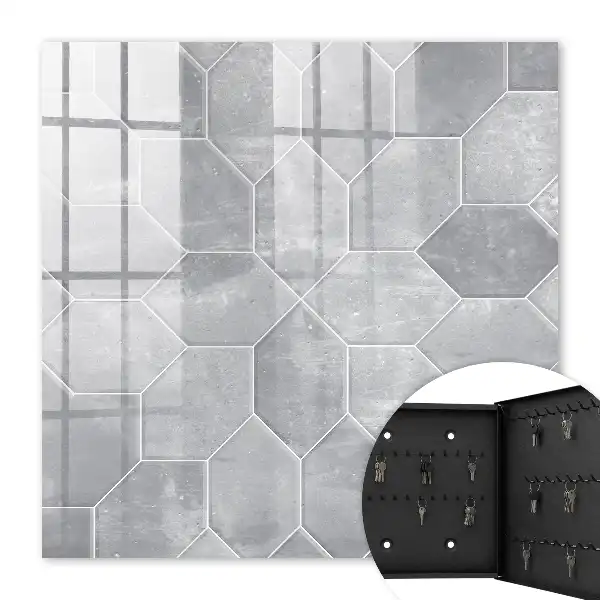 Decorative key box Gray geometry pattern