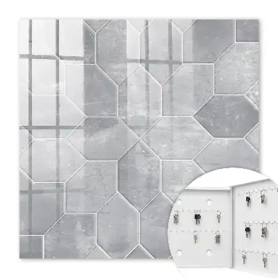 Decorative key box Gray geometry pattern