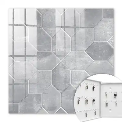 Decorative key box Gray geometry pattern