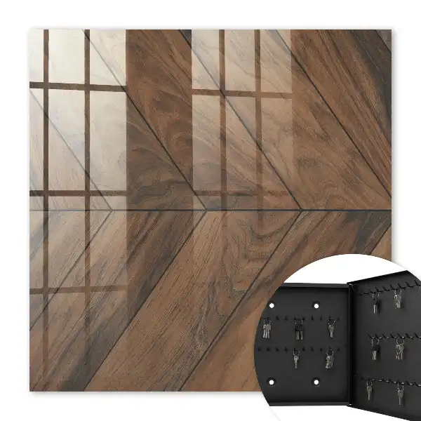 Wall mounted key box Wooden herringbone of elegance