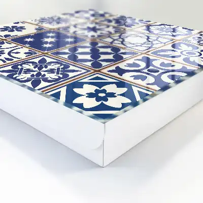 Key box for home Retro mosaic in blue and white tones