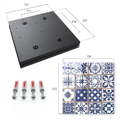 Key box for home Retro mosaic in blue and white tones
