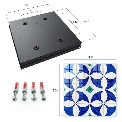 Key cabinet Geometric motif in blue-green tones