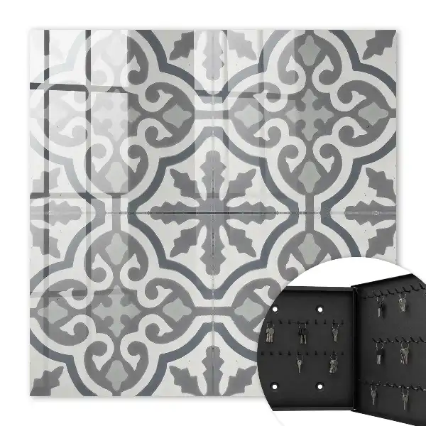 Key box for home Geometric pattern in gray colors