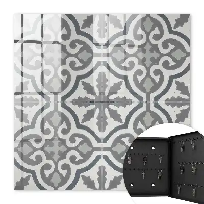 Key box for home Geometric pattern in gray colors