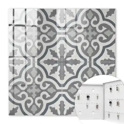 Key box for home Geometric pattern in gray colors