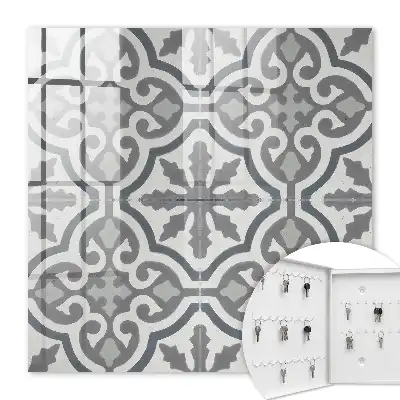 Key box for home Geometric pattern in gray colors
