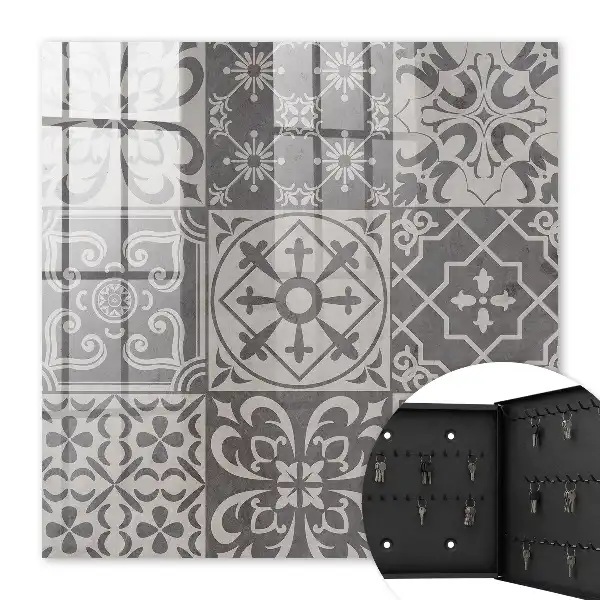 Key box for home Mosaic of grayscale patterns