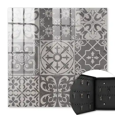 Key box for home Mosaic of grayscale patterns