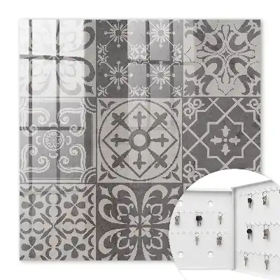 Key box for home Mosaic of grayscale patterns
