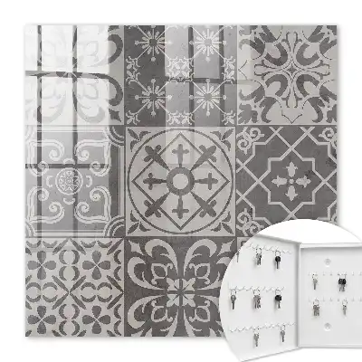 Key box for home Mosaic of grayscale patterns