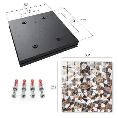 Key box for home Geometric mosaic brown white and gray