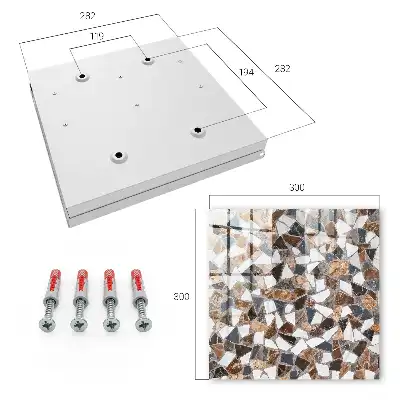 Key box for home Geometric mosaic brown white and gray