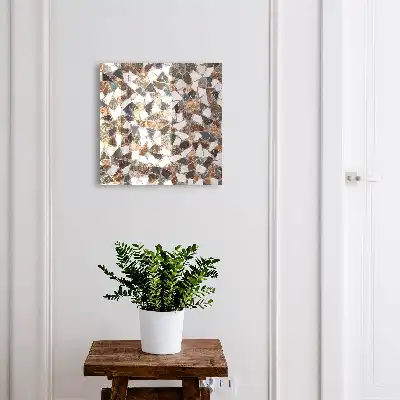 Key box for home Geometric mosaic brown white and gray