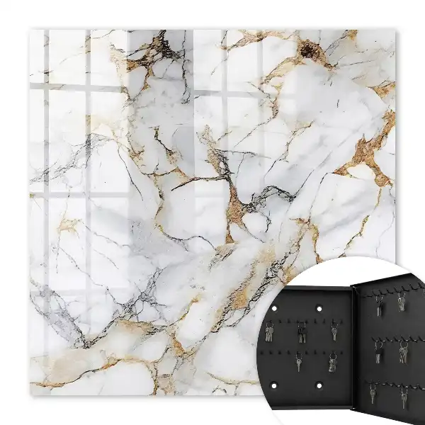 Wall mounted key cabinet Elegance marble with veins