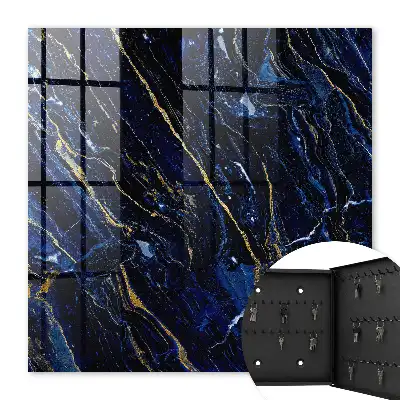 Key cabinet Navy blue pattern with yellow streaks