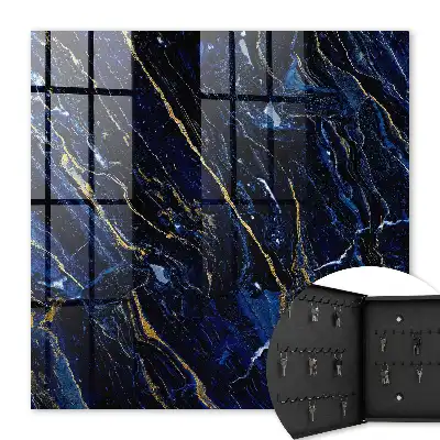 Key cabinet Navy blue pattern with yellow streaks