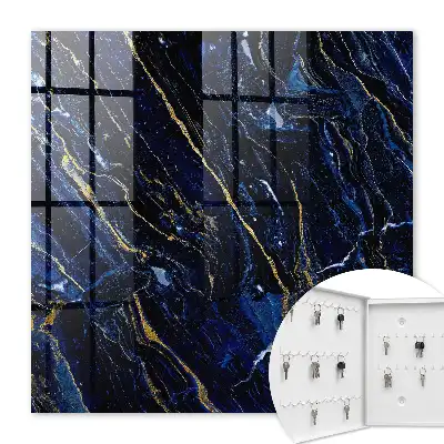 Key cabinet Navy blue pattern with yellow streaks