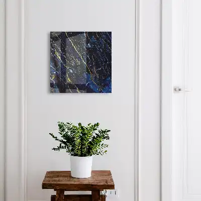 Key cabinet Navy blue pattern with yellow streaks