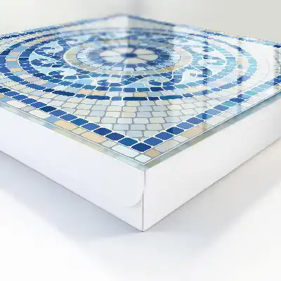 Wall mounted key box Geometric mosaic in beige tones