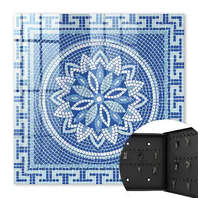 Key cabinet Blue mosaic with a floral pattern